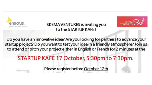Lancement du 1er SKEMA Startup Kafé à Sophia Antipolis le 17 octobre !