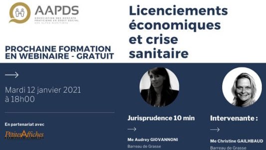 Visio-formation AAPDS : Licenciements économiques et crise sanitaire