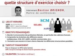 Formation continue AJFR : "Professions libérales : quelle structure d'exercice choisir ?" à Nice