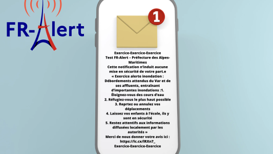 Déclenchement du dispositif d'alerte aux populations « FR-Alert » sur 8 communes des AM Mardi 26 septembre