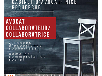 Cabinet d'Avocat Nice recherche : Avocat collaborateur/trice