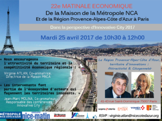 Matinale éco de la Maison de la Métropole Nice Côte d'Azur à Paris : Conférence "Territoires d'Innovation"