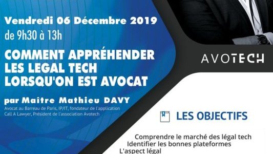 Atelier AJFR : "Comment appréhender les LegalTech lorsque l'on est Avocat ?" le 6 décembre à Nice