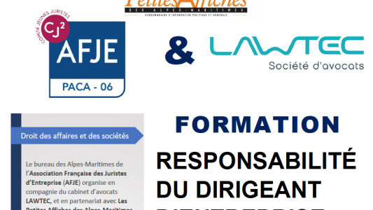 Formation AFJE 06 - "Responsabilité du dirigeant d'entreprise : panorama de la réglementation et de l'actualité"
