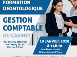 Formation UJA Nice : Déontologie et gestion comptable du Cabinet