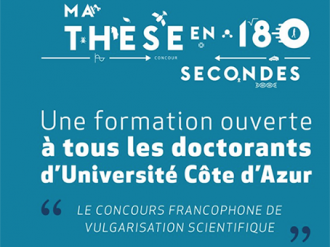 Avis aux doctorants : Ouverture des inscriptions à la formation MT180 Edition 2019 à l'Université Nice Côte d'Azur