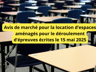 CDG06 : Avis de marché pour la location d'espaces aménagés pour le déroulement d'épreuves écrites 