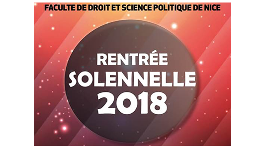 Rentrée solennelle de la Faculté de Droit et Science politique de Nice le 14 novembre
