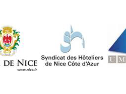 Remise de chèque par le Syndicat des Hôteliers de Nice Côte d'Azur au fonds de soutien aux victimes et familles de victimes de l'attentat du 14 juillet 2016 créé par le CCAS de Nice