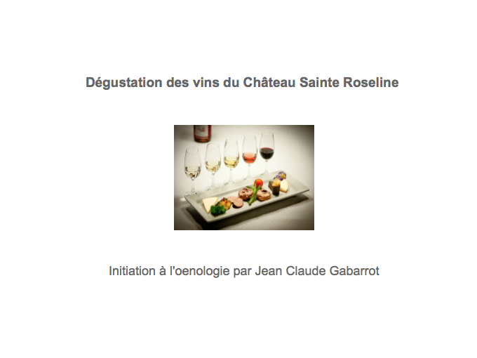 Initiation à l'oenologie