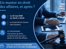 Conférence sur les métiers d'affaires : un master en droit des affaires, et après ?