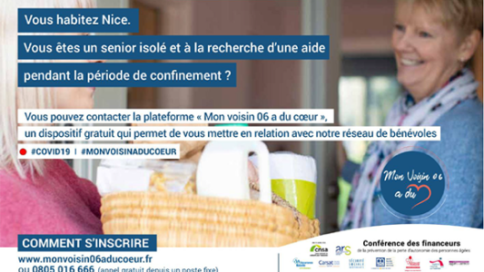 Le Département 06 ouvre le dispositif « Mon voisin 06 a du cœur » aux seniors isolés et aux aidants niçois 