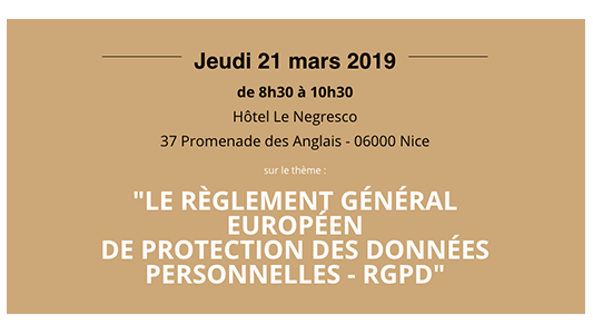 Café de l'audit de la CRCC Aix-Bastia sur le RGPD au Negresco le 21 mars !