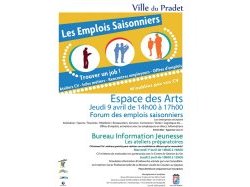 Forum des Emplois Saisonniers ce jeudi 9 avril 2015 – 14h00 / 17h00 Espace des Arts Le Pradet