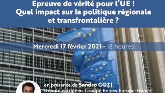 Webinaire : "Plan de relance : épreuve de vérité pour l'UE ! quel impact sur la politique régionale et transfrontalière ?"