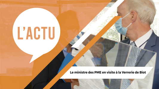 Alain Griset, Ministre délégué chargé des PME en visite à la Verrerie de Biot