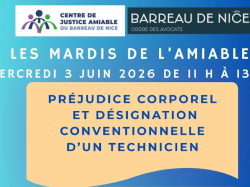 Prochain “MARDi de l'amiable” à Nice : focus sur le préjudice corporel 