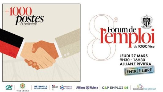 8e édition du Forum de l'Emploi de l'OGC Nice le jeudi 27 mars à l'Allianz Riviera