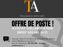 Talliance Avocats recherche un avocat collaborateur - droit social (H/F) pour renforcer son pôle dédié