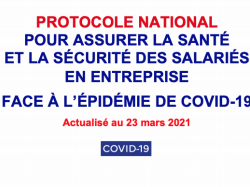 Covid-19 : nouveau protocole national en entreprise mis à jour le 23 mars