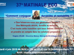 Le 4 juin à Paris > 37 ème Matinale Economique > « Comment conjuguer durabilité et rentabilité ? »