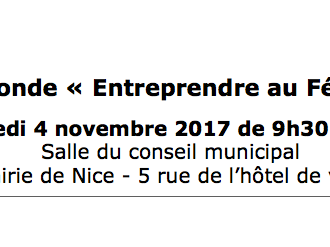 Table ronde « Entreprendre au Féminin » à la Mairie de Nice le 4 novembre