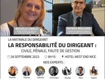 Matinale du Dirigeant : "La responsabilité pénale et civile du chef d'entreprise"