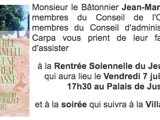 Barreau de Grasse : Rentrée solennelle du Jeune Barreau ce 7 juillet