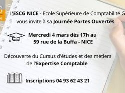 Journée Portes Ouvertes - ESCG Nice : les métiers du chiffre vous ouvrent leurs portes le 4 mars