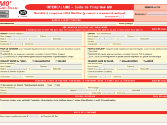Formulaire Intercalaire M0' SARL