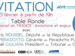 Table-ronde "L'entrepreunariat en France, évolutions et enjeux" le 13 février au CEEI à Nice