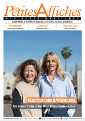 Une de la semaine des Petites Affiches des Alpes Maritimes
