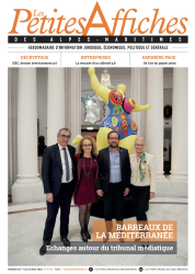 Une de la semaine des Petites Affiches des Alpes Maritimes